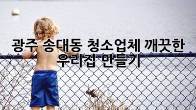 광주 송대동 청소업체, 깨끗한 우리집 만들기