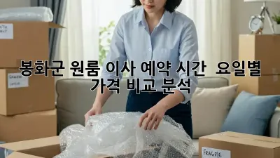 봉화군 원룸 이사 예약, 시간 & 요일별 가격 비교 분석!